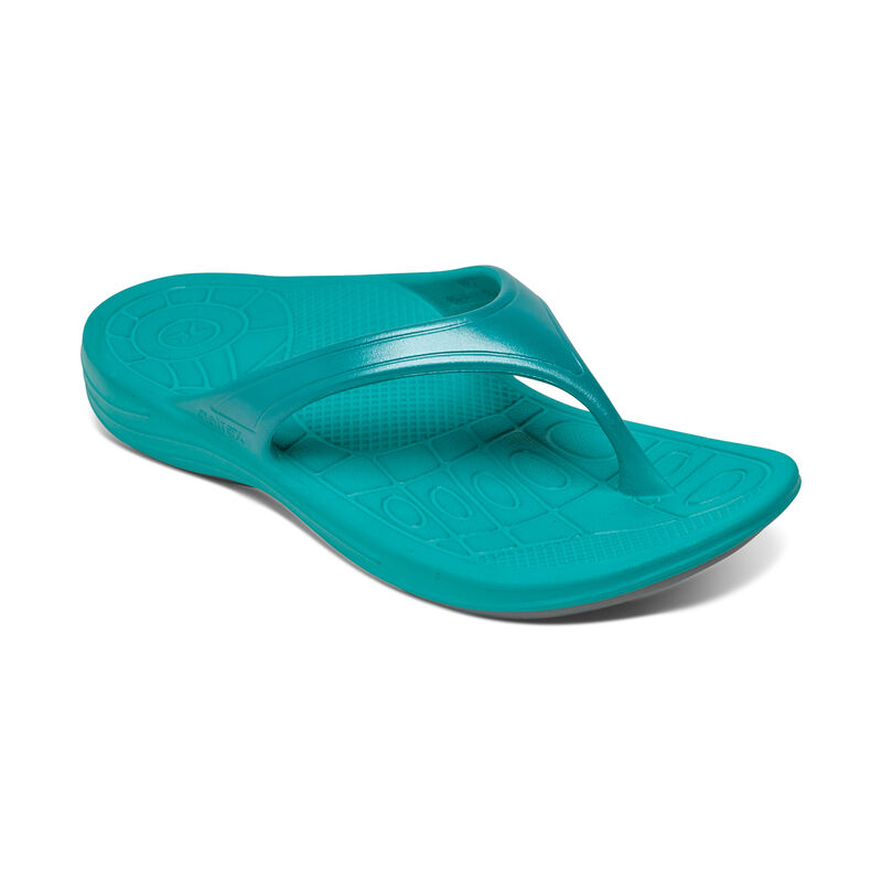 Aetrex Womens Fiji Orthotic Flips Flip Flops Aqua - 6lM82WpIY